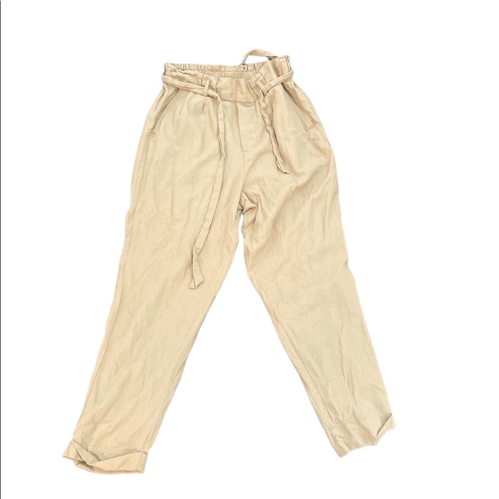 Tan cargo pants with belt